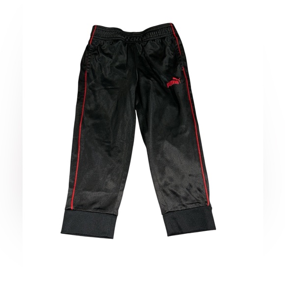 Puma Black Track Pants with Red Accents - Picture 1 of 3